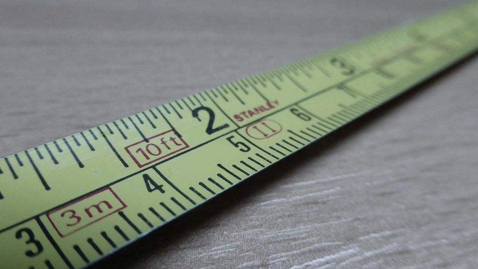 Close-up of a tape measure's markings